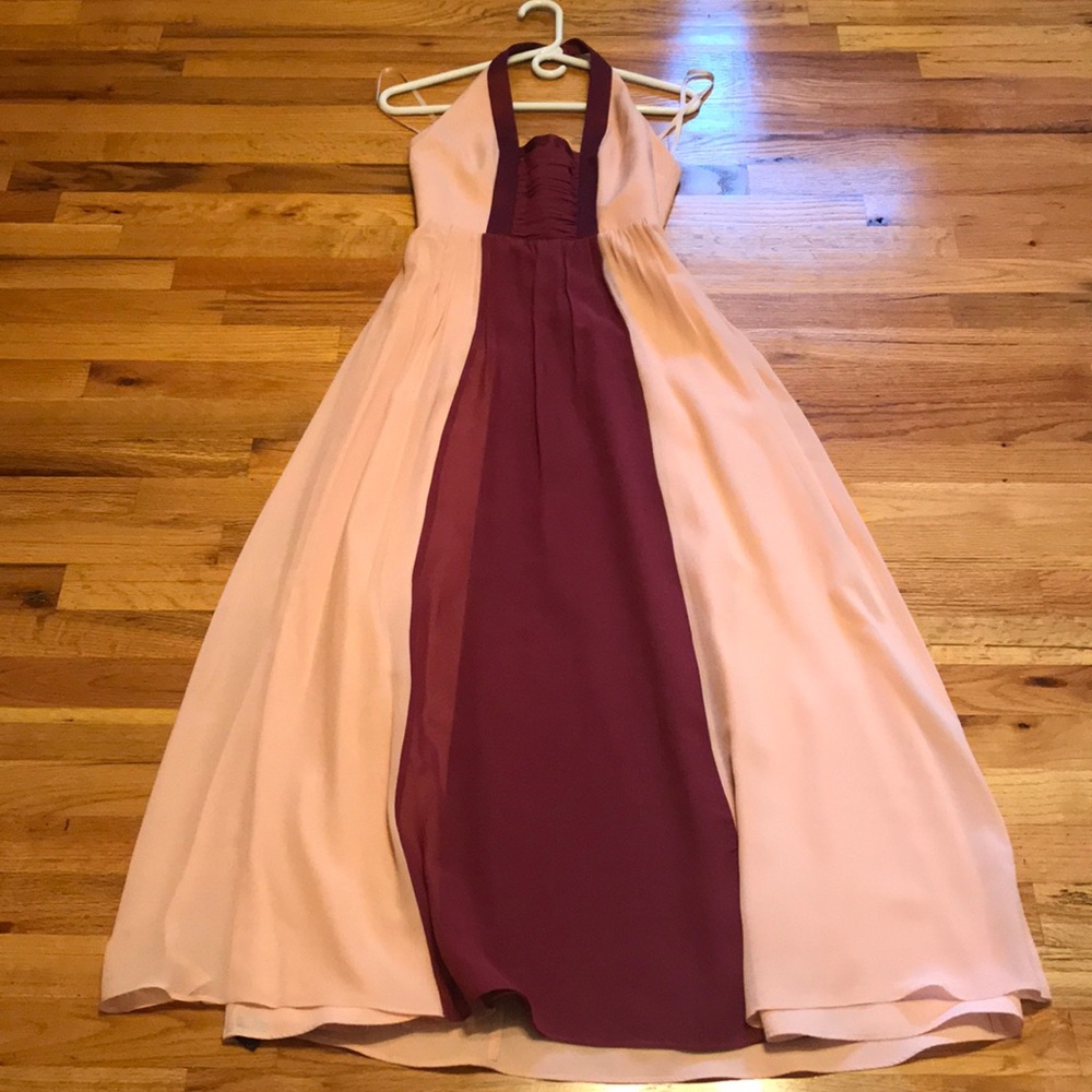 BCBGParis Wedding/Prom Dress Blush Pink & Burgundy - Picture 1 of 6